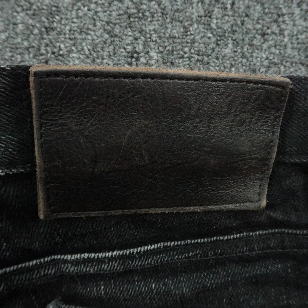 Naked Famous Denim Jeans Men 30x35 Black Super Guy Elephant 7 El Diablo Selvedge